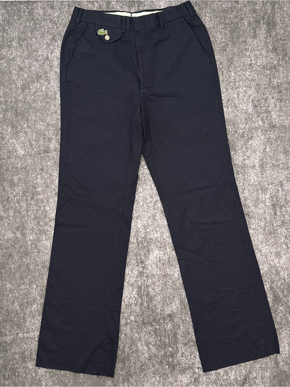 Vtg 80s IZOD LACOSTE Navy Blue Chino Pants - Talon Zipper - Made in USA